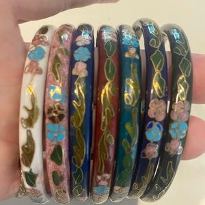 Seven (7) VINTAGE ENAMEL GLAZED BRACELETS. B14